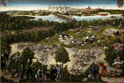 Stag Hunt of Elector John Frederick av Lucas the Younger Cranach