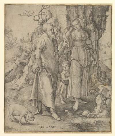 Abraham skickar bort Hagar, 1516. av Lucas van Leyden