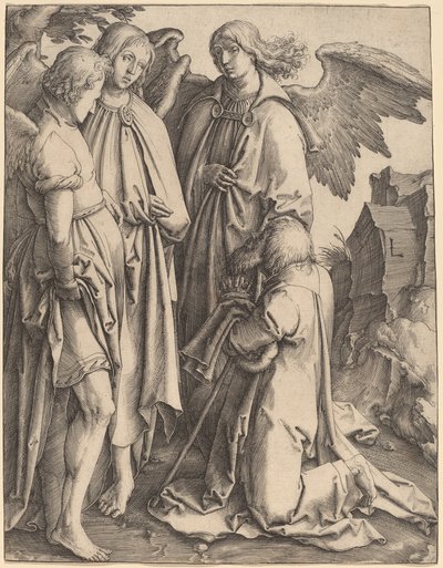 Abraham och de tre änglarna av Lucas van Leyden