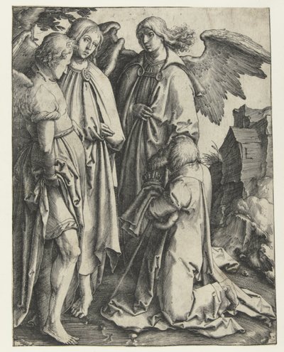 Abraham och de tre änglarna av Lucas van Leyden