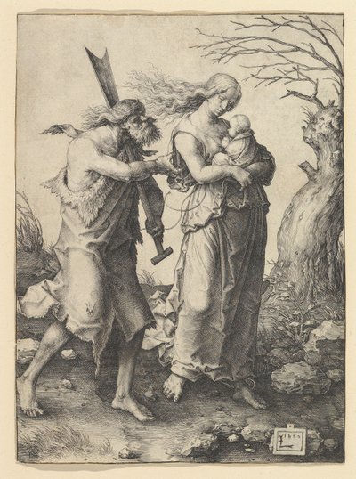 Adam och Eva efter utvisningen, 1510. av Lucas van Leyden