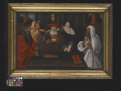 Allegory Of Youth Crossing Between Fame And Folly (olja på trä) av Lucas van Leyden