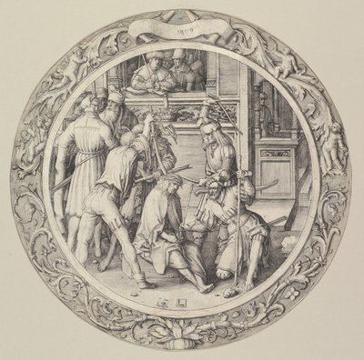 Kristus krönt med törnen, från Circular Passion, 1509. av Lucas van Leyden