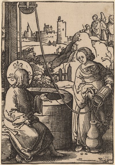 Kristus och Samariens kvinna av Lucas van Leyden