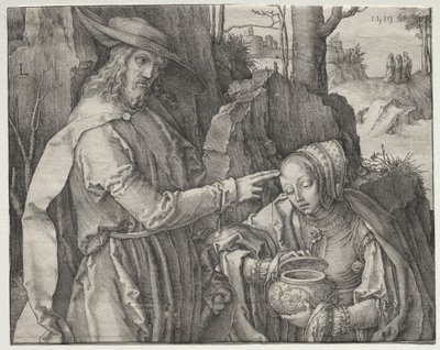 Kristus som trädgårdsmästare som visar sig för den heliga Maria Magdalena av Lucas van Leyden