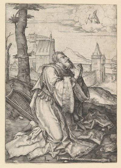 David Praying, ca. 1507. av Lucas van Leyden