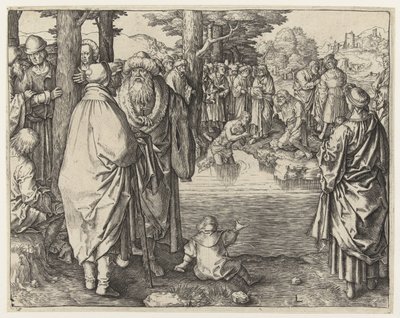 Kristi dop i Jordan av Lucas van Leyden