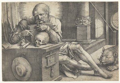 Saint Hieronymus i sitt arbetsrum av Lucas van Leyden