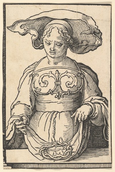 Delphic Sibyl, från serien Sibyll, ca. 1530. av Lucas van Leyden