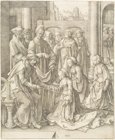 Ester före Ahasveros av Lucas van Leyden