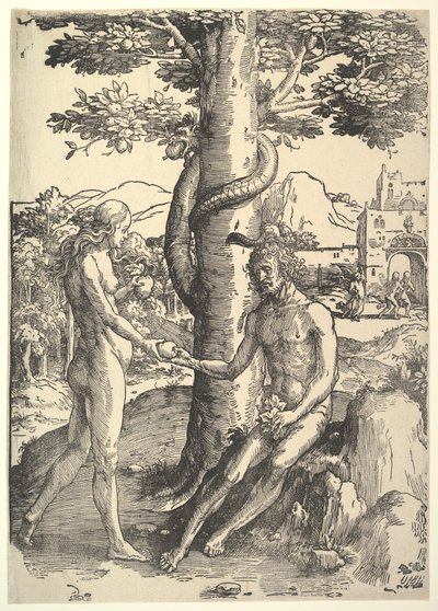 Människans fall, Adam och Eva, ca. 1514. av Lucas van Leyden