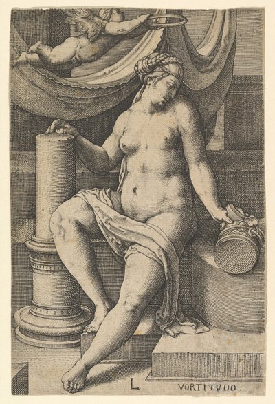 Fortitude, från serien De sju dygderna, 1530. av Lucas van Leyden