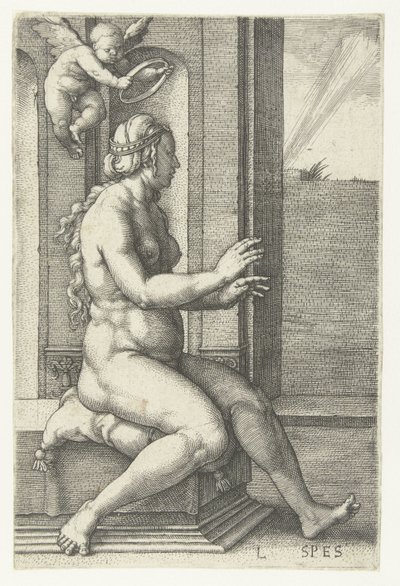 Högen Spes (titel på objekt) Seven Virtues (serietitel) av Lucas van Leyden