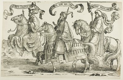 Joram, Ussia, Jotam, tallrik tre, från Israels tolv kungar av Lucas van Leyden