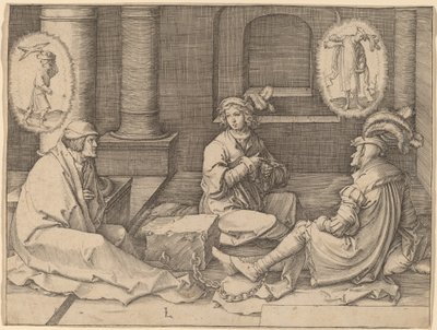 Joseph tolkar drömmarna i fängelset av Lucas van Leyden
