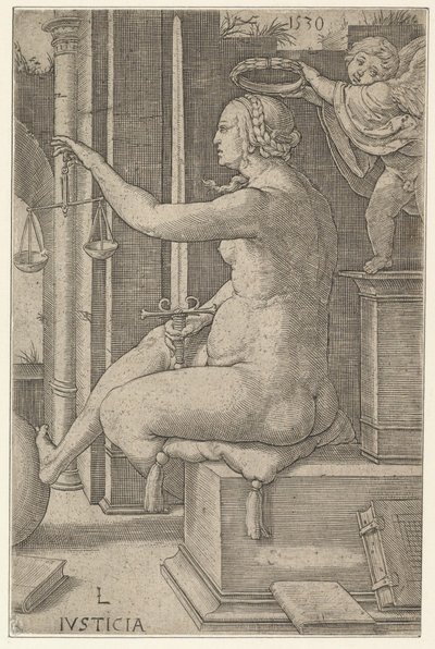 Rättvisa, från serien The Virtues, 1530. av Lucas van Leyden