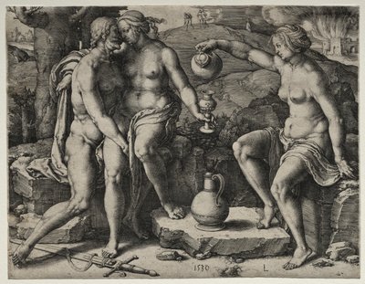 Lot och hans döttrar av Lucas van Leyden