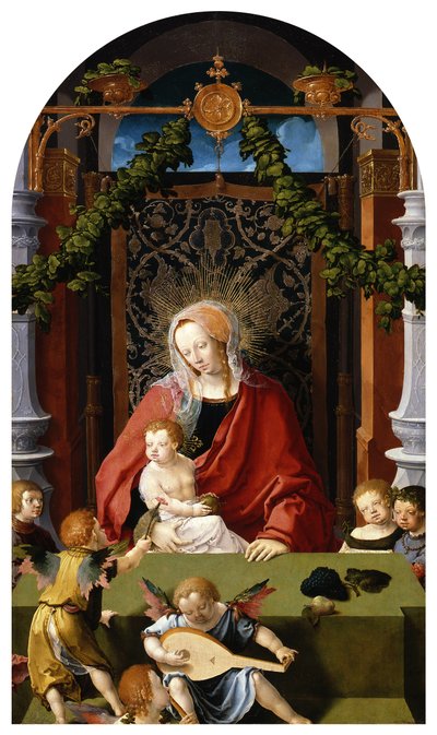 Maria med barnet och änglar av Lucas van Leyden
