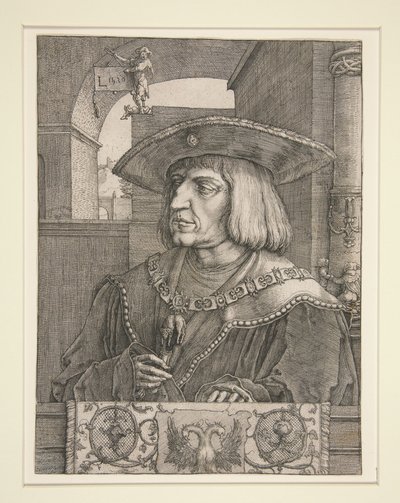 Porträtt av kejsar Maximilian I av Lucas van Leyden