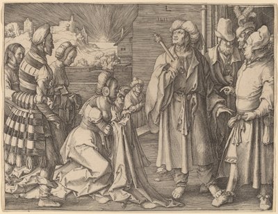Potifars fru anklagar Josef av Lucas van Leyden