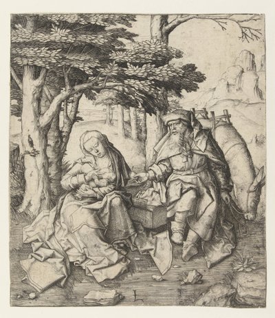 Vila på flykten till Egypten av Lucas van Leyden