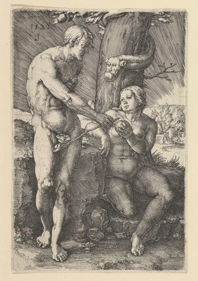 Adams och Evas synd, 1529. av Lucas van Leyden
