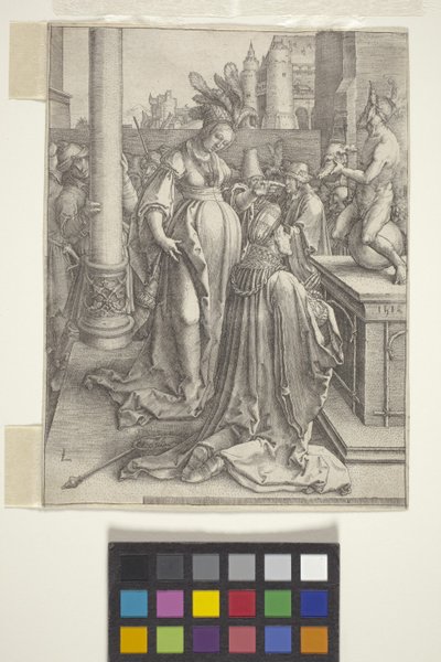 Salomos avgudadyrkan (gravyr) av Lucas van Leyden