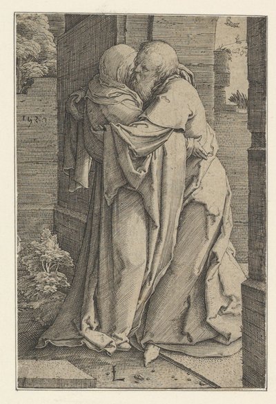 St. Joachim omfamnar St. Anna, 1520. av Lucas van Leyden