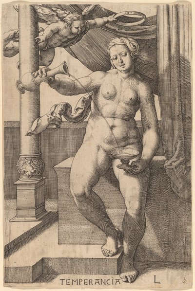 Temperancia (temperans) av Lucas van Leyden