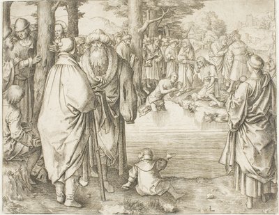 Kristi dop i Jordanfloden av Lucas van Leyden