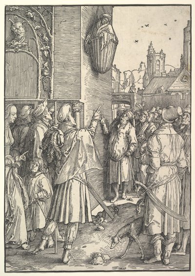 Poeten Vergilius i en korg, 1512. av Lucas van Leyden