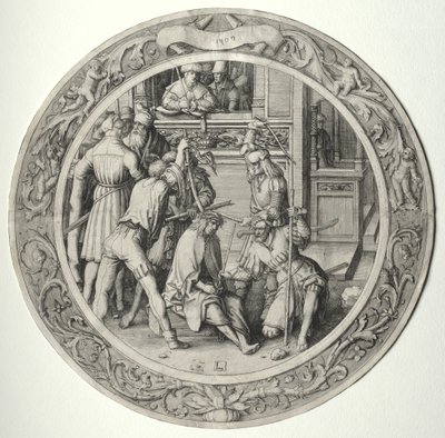 Den runda passionen: Kristus krönt med törnar av Lucas van Leyden