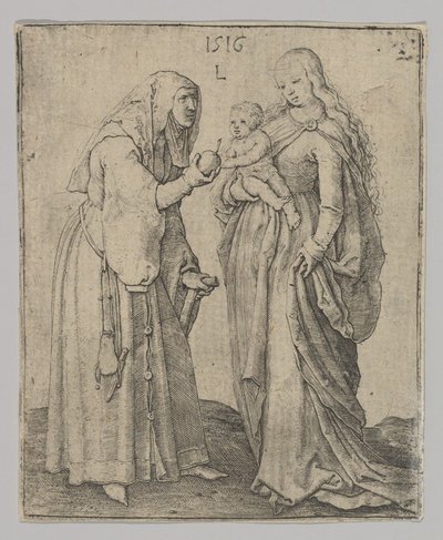 Jungfrun med barn och heliga Anna, 1516. av Lucas van Leyden
