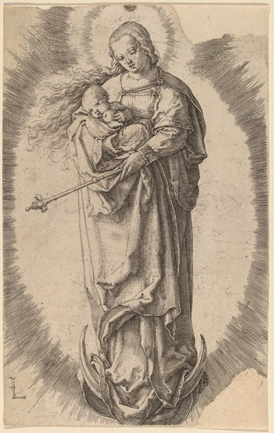 Jungfrun och barnet på halvmånen av Lucas van Leyden