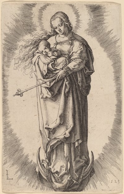 Jungfrun och barnet på halvmånen av Lucas van Leyden
