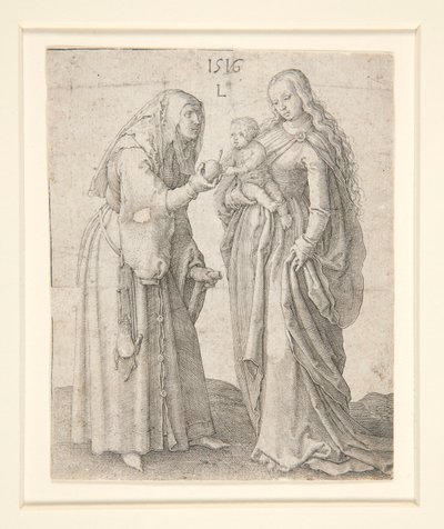 Jungfrun med barnet och St. Anne av Lucas van Leyden