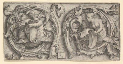 Triton och Siren i Tendrils, ca. 1510. av Lucas van Leyden