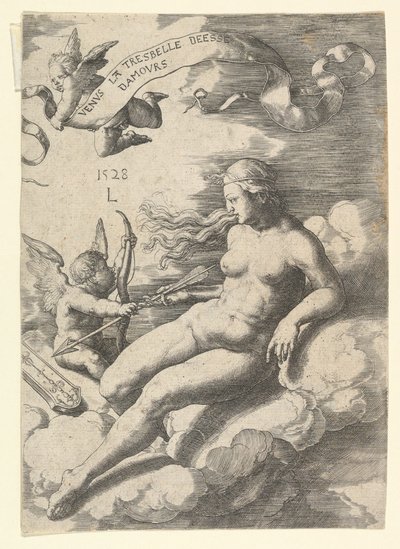 Venus och Amor, 1528. av Lucas van Leyden