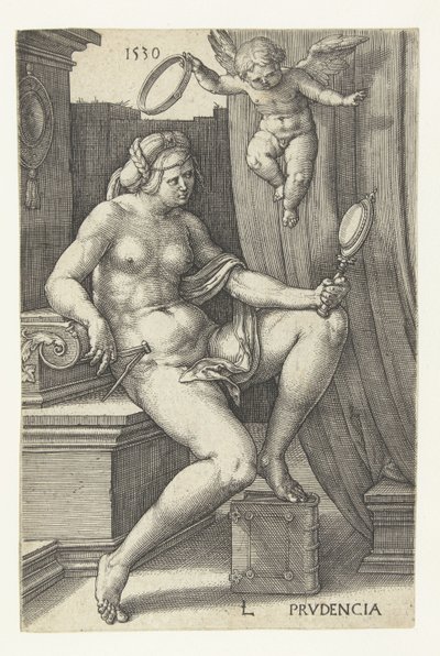 Varning Prudencia (titel på objekt) Seven Virtues (serietitel) av Lucas van Leyden