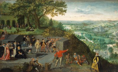 Kejsar Rudolf II under en dryckeskur (olja på ek) av Lucas van Valckenborch