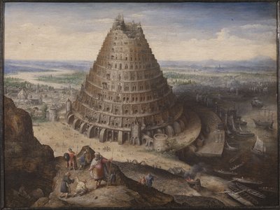 Babels torn (olja på pannå) av Lucas van Valckenborch