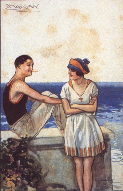 Holiday Romance (färg litho) av Luciano Achille Mauzan
