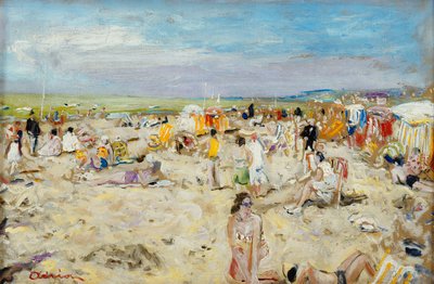 På stranden; Sur la Plage av Lucien Adrion