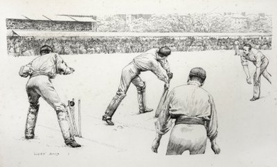 En match på Lords (bläck) av Lucien Davis