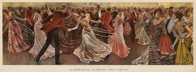 Christmas Hunt Ball (färg litho) av Lucien Davis