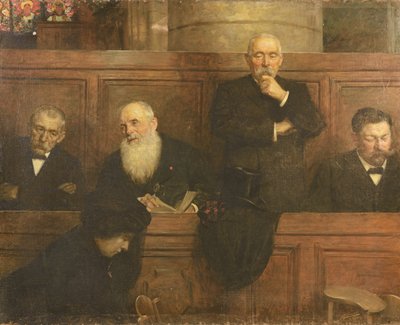 Kyrkovärdarna (olja på duk) av Lucien Hector Jonas