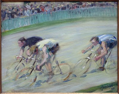 Den sista rusningen. Målning av Lucien Jonas (1880-1947), olja på duk 1905, fransk konst, 1900-talet. Musee la piscine, Roubaix. av Lucien Hector Jonas