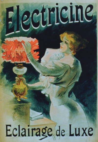 Affisch reklam "Electricine" Lyxbelysning av Lucien Lefevre