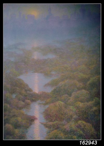 Meine Mutter, Abend mit Blick auf Ys von Lucien Levy-Dhurmer