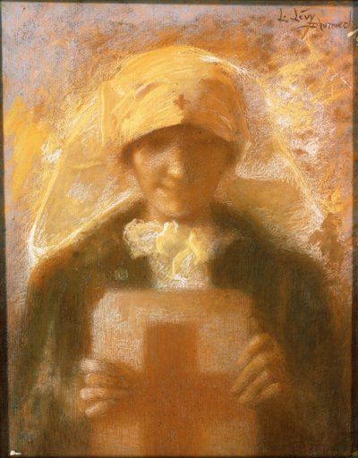 Porträtt av en ung sjuksköterska av Lucien Levy-Dhurmer